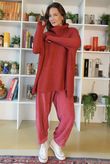 Beyond Terry Oversized Cowl Knit Deep Strawberry Marl